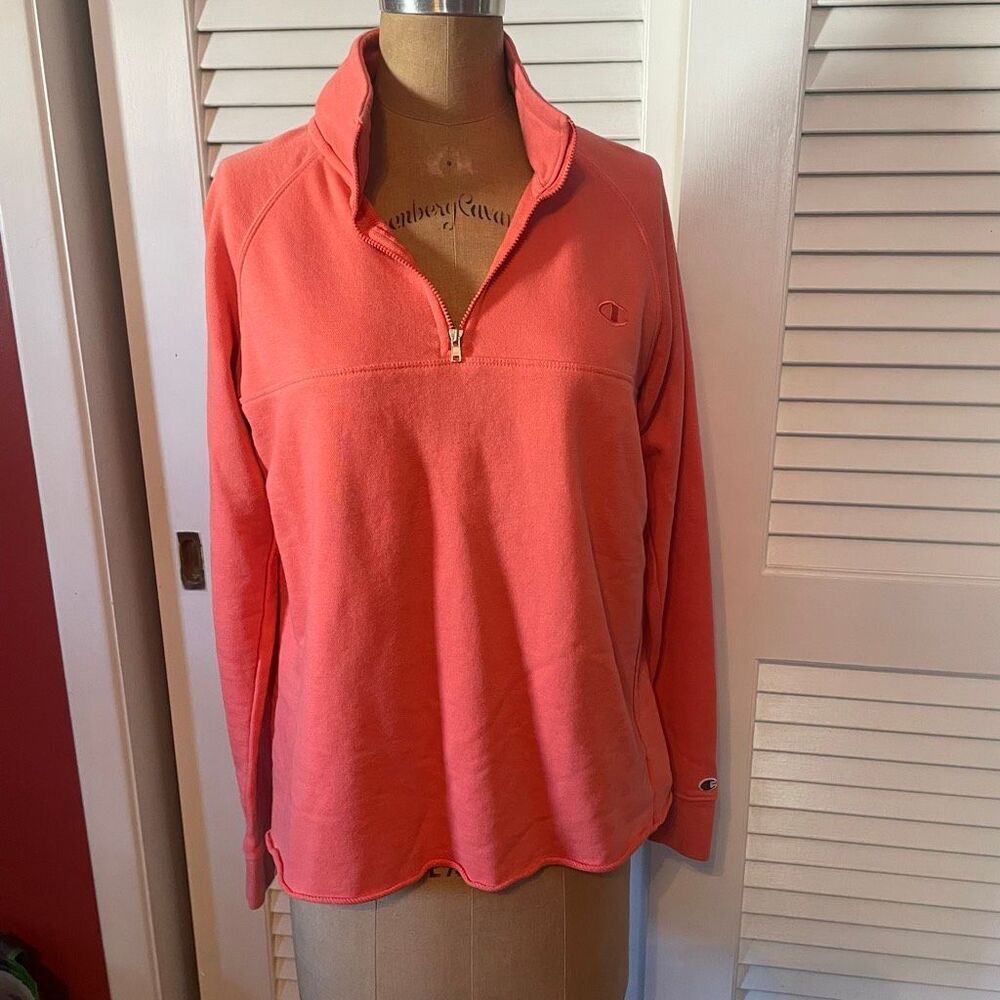 CHAMPION | coral half zip pullover L